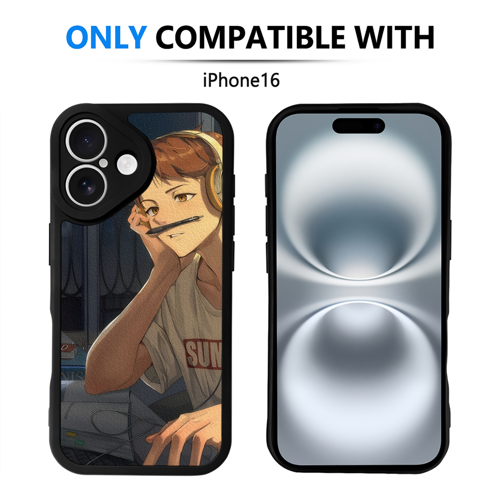（画像用） ハイキュー!! Haikyu!! 【iPhone 16シリーズ対応】シリコンスマホケース（レザー調） 材質：シリコン